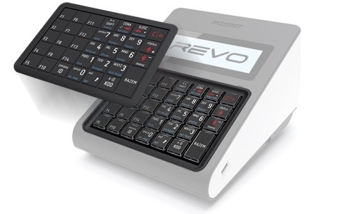 Kasa Revo dostępna w wersji z silikonową klawiaturą, która uchroni przed zabrudzeniem i zachlapaniem.